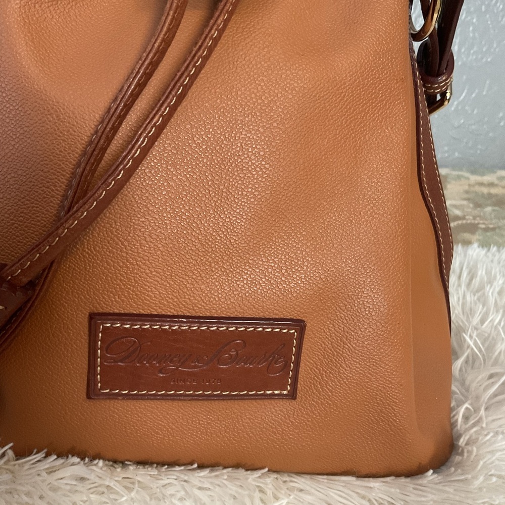 Dooney & Bourke 
Brown Leather Drawstring Bucket Bag - Picture 2 of 9